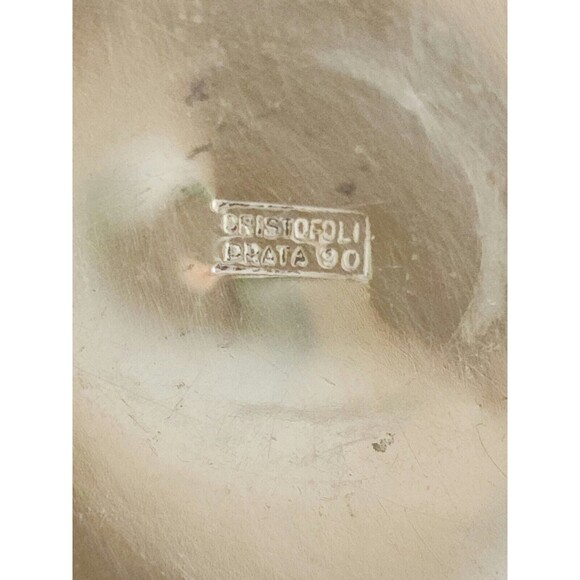 Cristofoli Prata 90 Set of 2 Ceramic Espresso Cups with Silver Plated Holders - Picture 2 of 4